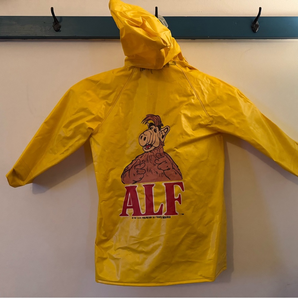Vintage 1987 ALF TV Show Rubber Rain Jacket Coat Kids Sz 5